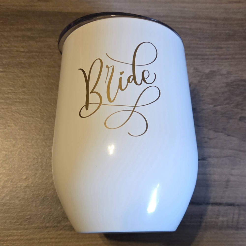 White Color Bride Tumbler